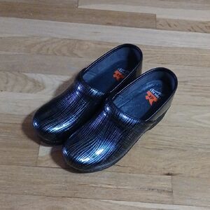 Dansko Multicolor Striped Clogs